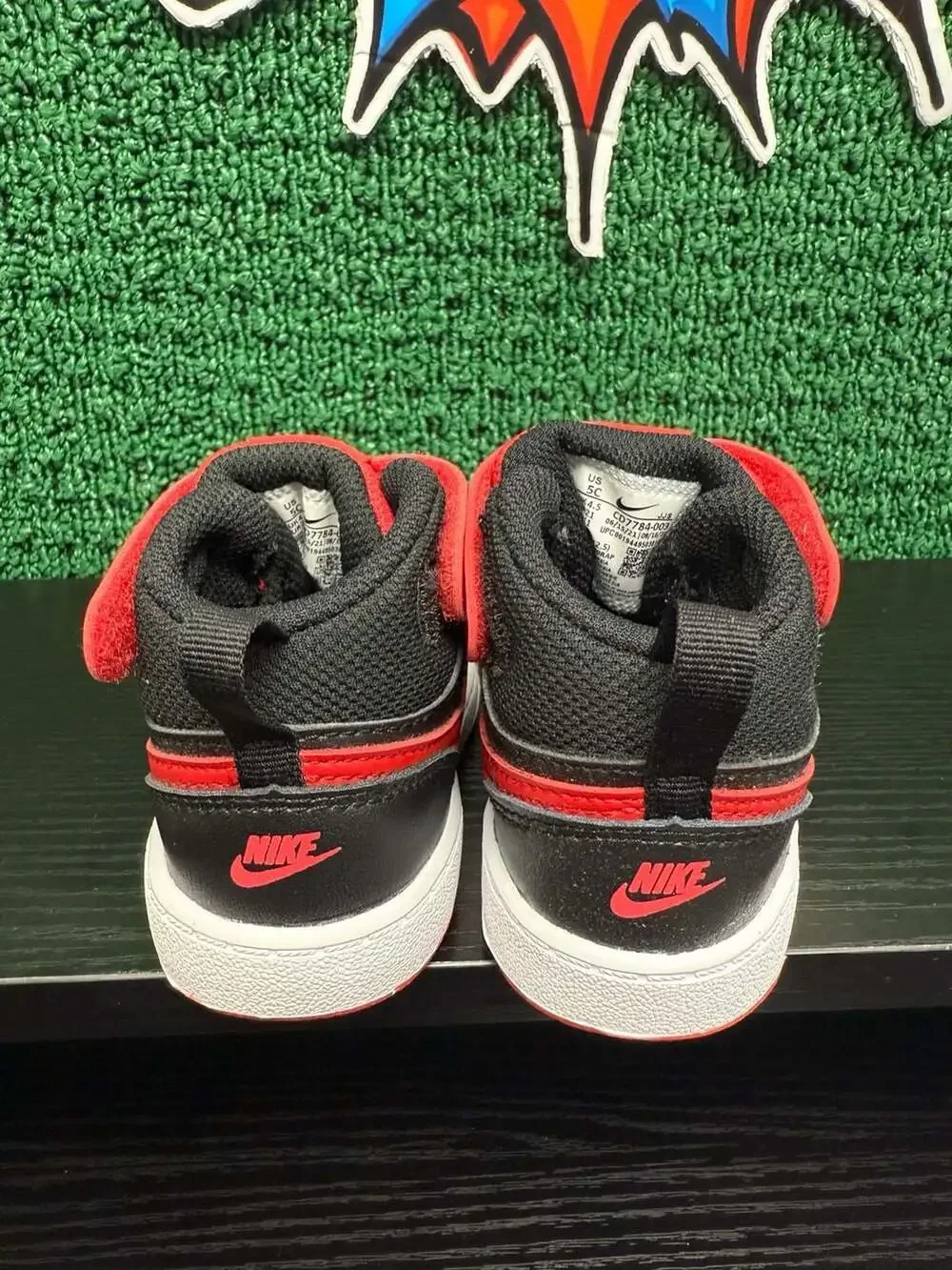 Nike Court Borough Mid 2 (TDV) Black/Red/White Toddler Size 5C  Brand New